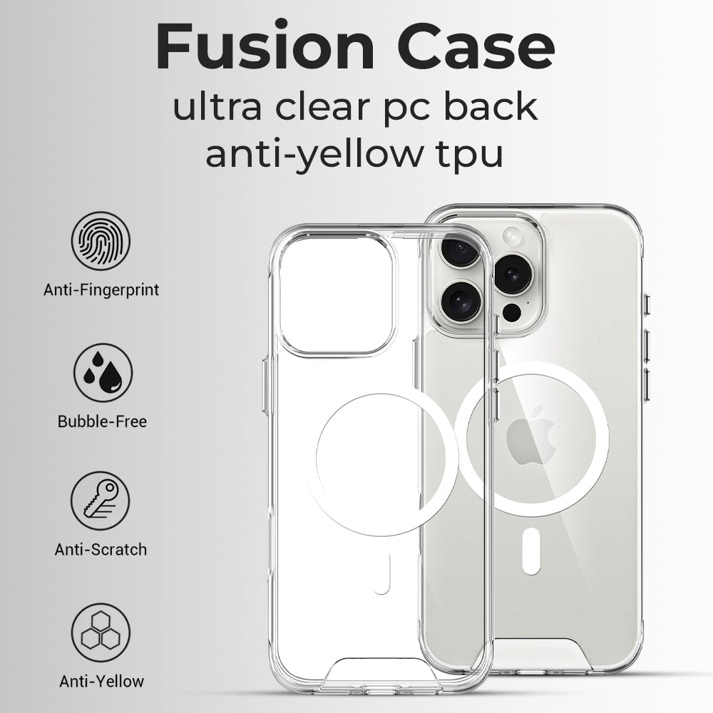 Glassology iPhone 16 Pro Magnetic Clear Case Shockproof, Anti-Yellowing, MagSafe Compatible
