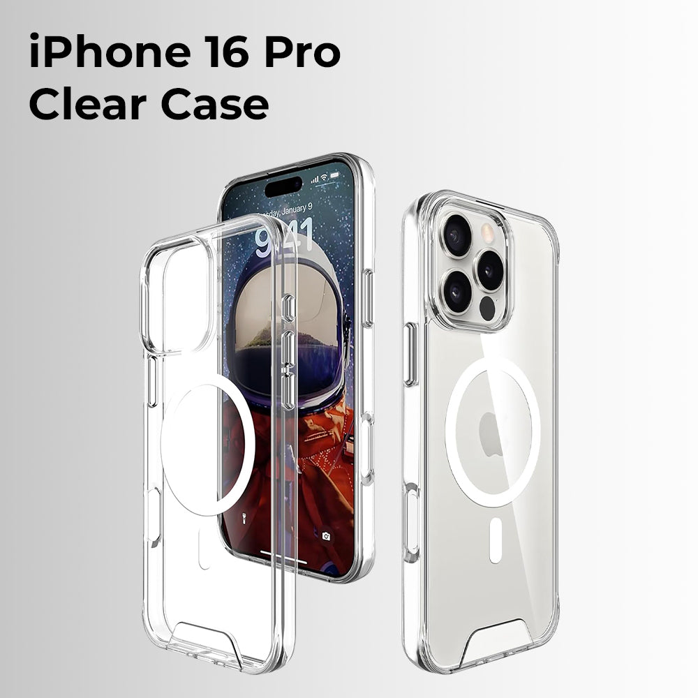 Glassology iPhone 16 Pro Magnetic Clear Case Shockproof, Anti-Yellowing, MagSafe Compatible