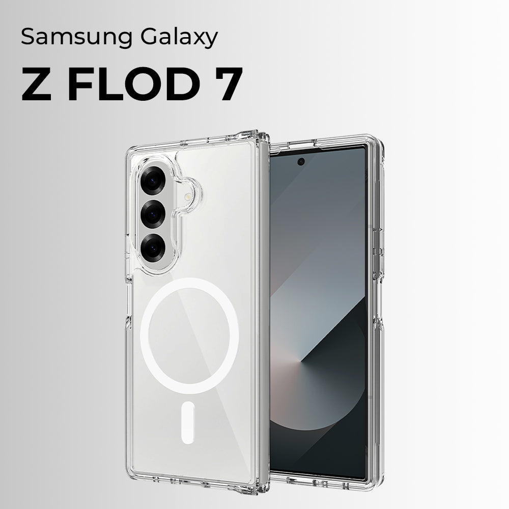 Glassology Samsung Galaxy Z Fold 7 Clear MagSafe Silicone Case, Slim & Protective