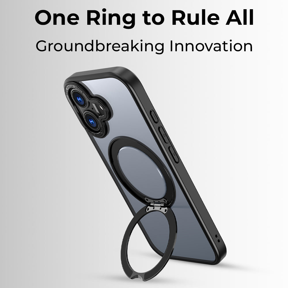 iPhone 17 360° Rotate Ring Stand Magsafe Case (Black)