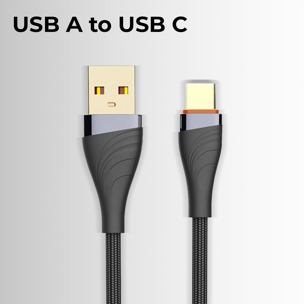 USB A to Type-C Cable – 1 Meter Fast Charging & Data Sync (Grey)