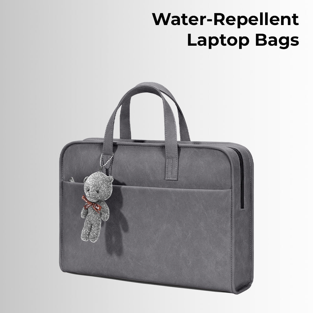 Laptop Bag 15-16"  Inch Laptops Faux Leather - Grey