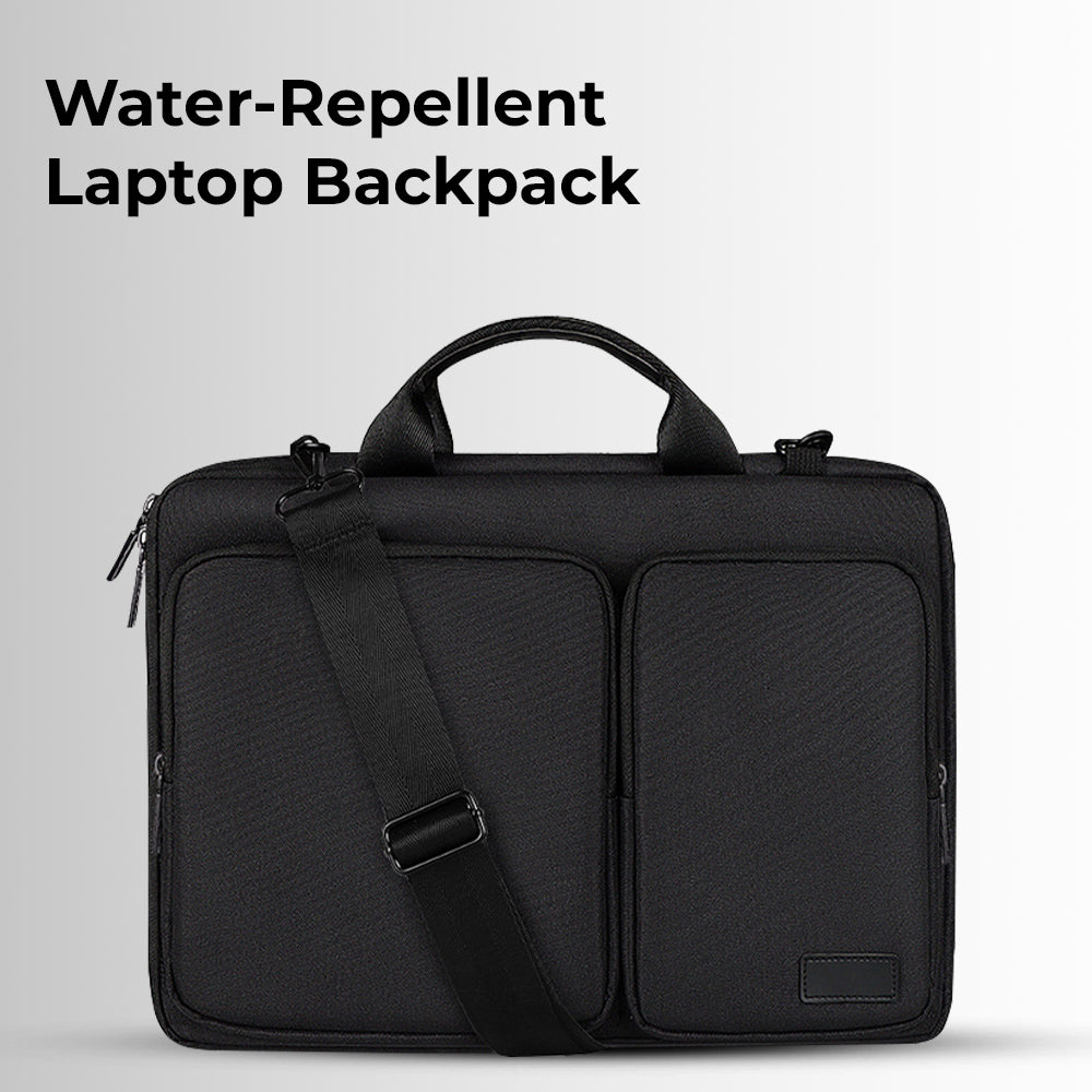 Glassology 15.4" Laptop Bag Black Sleek, Water-Repellent & Durable for Everyday Use