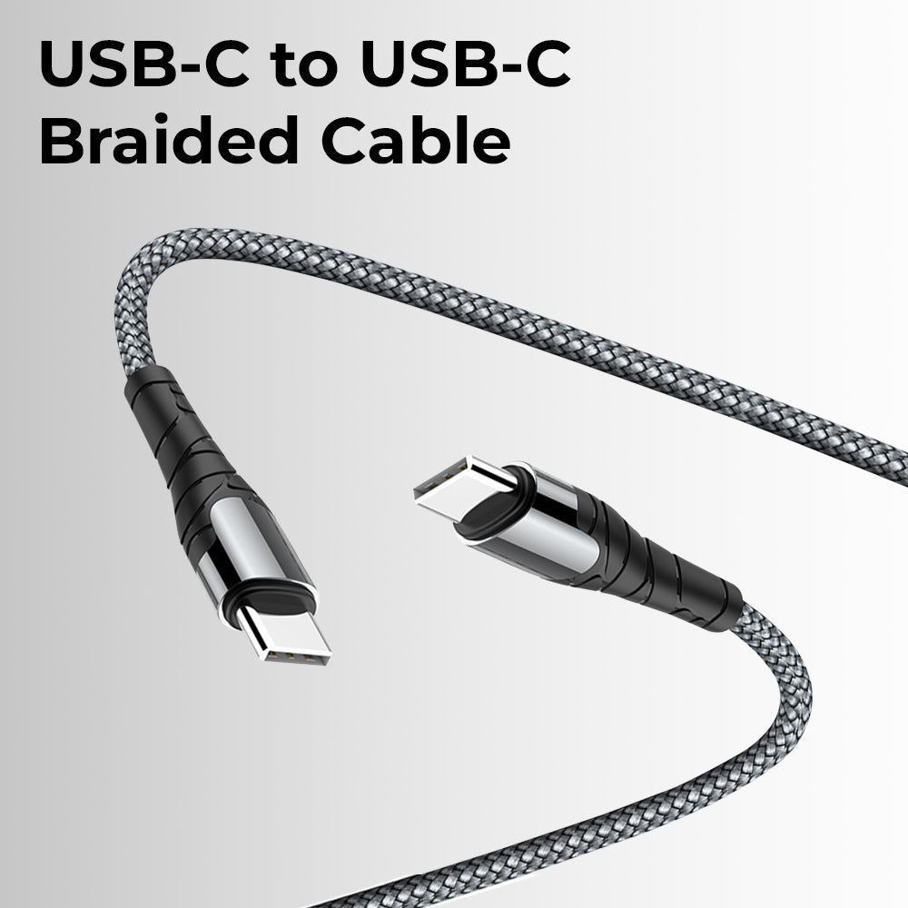 Glassology USB C to C 1 Meter 65W Braided Charging Cable