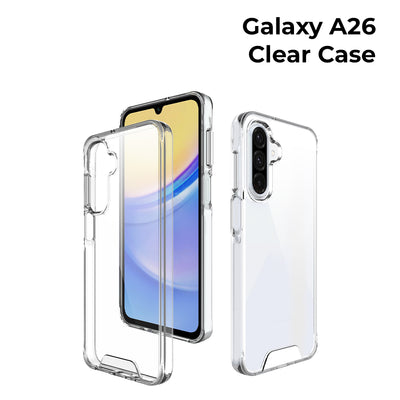 Samsung Galaxy A26 5G Clear Case Non-Yellowing, Shockproof Bumper, Anti-Scratch Hard PC Back