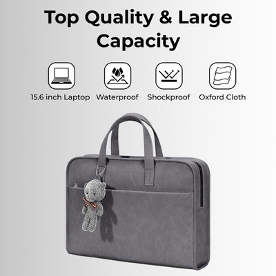 Laptop Bag 15-16"  Inch Laptops Faux Leather - Grey