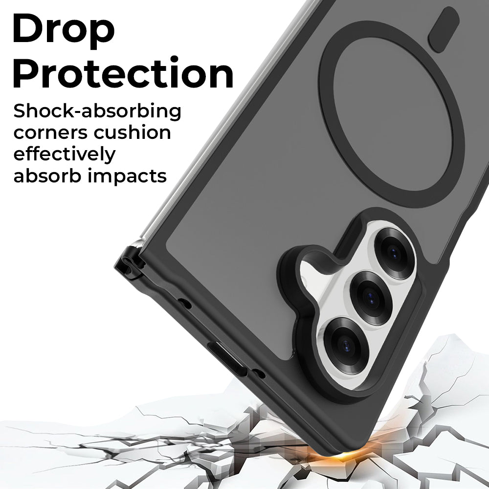 Glassology Samsung Galaxy Z Fold 7 Black Clear MagSafe Silicone Case, Slim & Protective