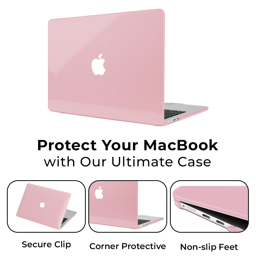 Glassology MacBook Air 15 (2023) Hard Shell Case Solid Pink Slim, Lightweight & Scratch-Resistant Protection