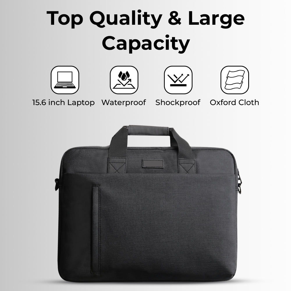 Laptop Bag 15-16" Inch Durable Polyester, Sleek Design - Black