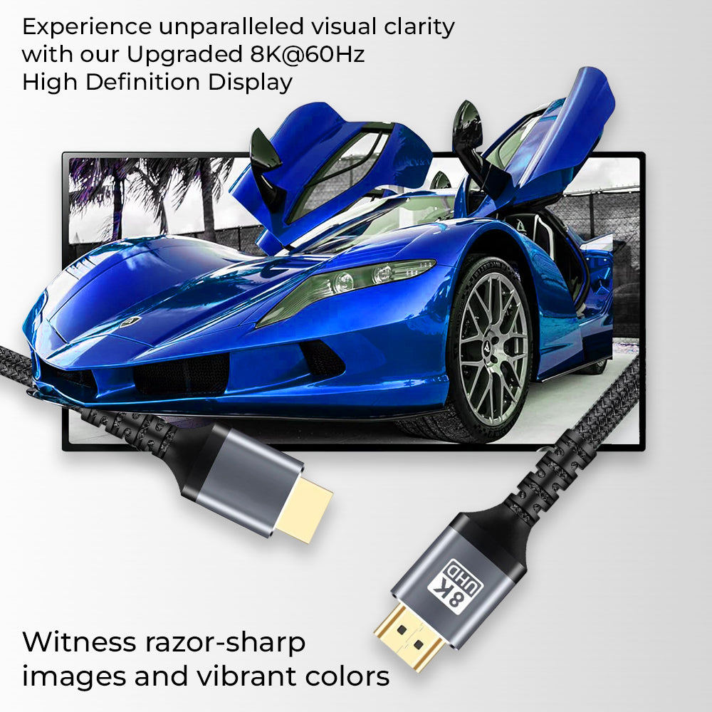 Glassology HDMI 5 Meter 8K Ultra HD High Speed Braided Cord
