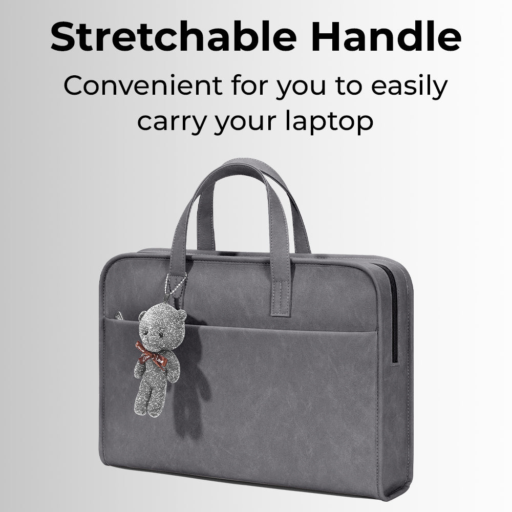 Laptop Bag 15-16"  Inch Laptops Faux Leather - Grey