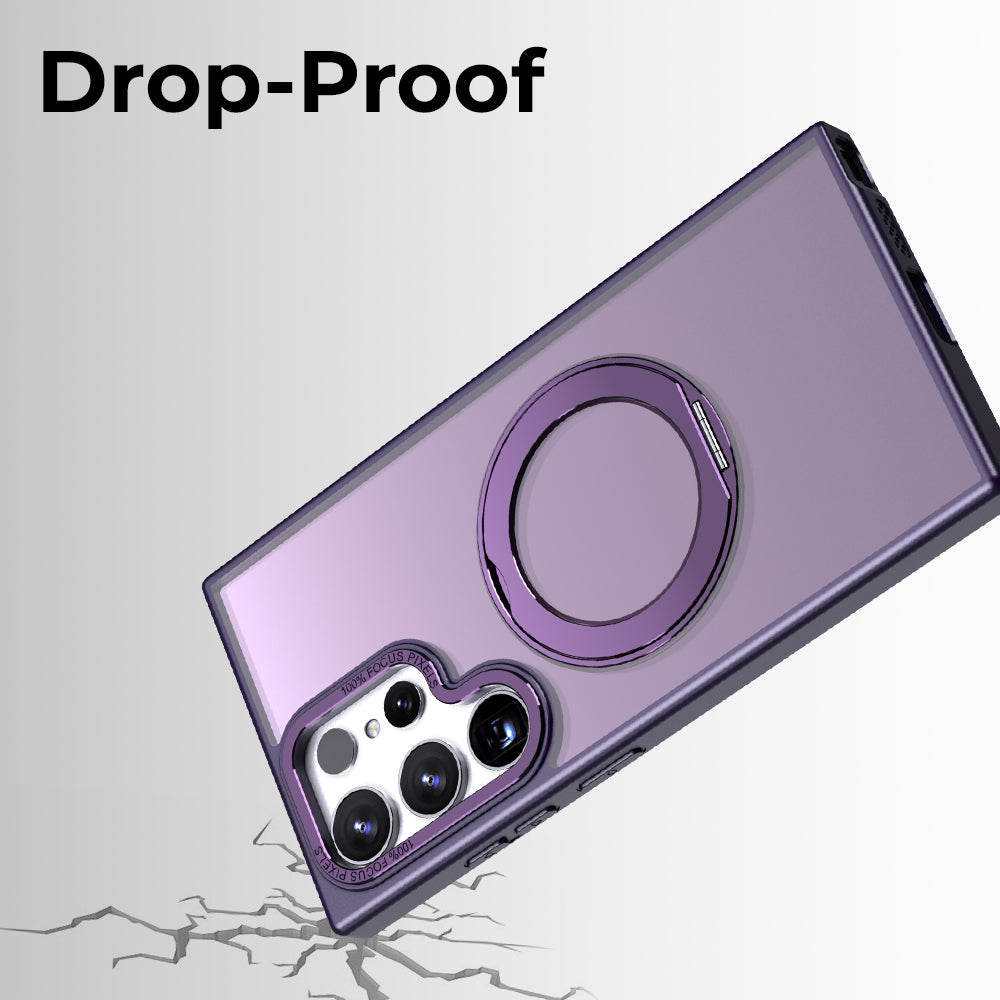 Glassology Samsung Galaxy S24 Ultra MagSafe Purple Case 360° Rotate Ring Stand