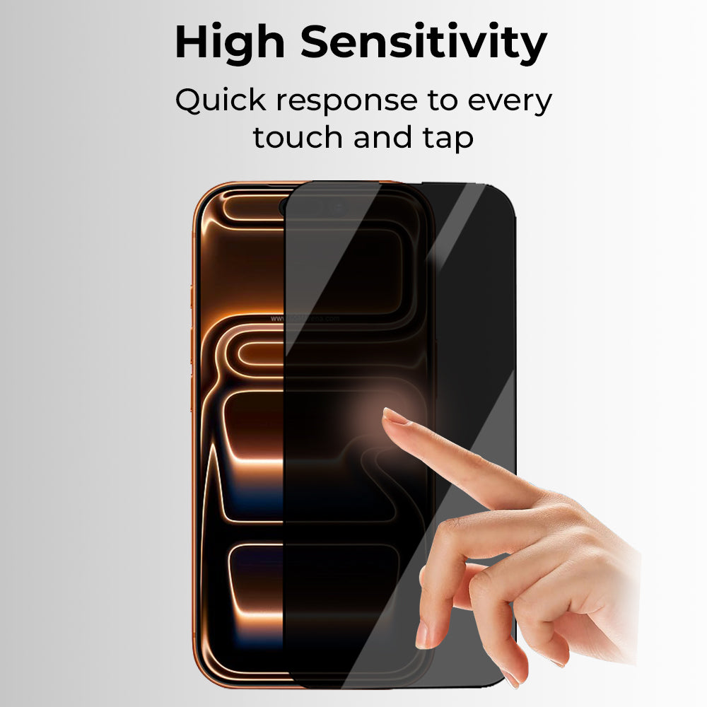 iPhone 17 Pro 9H Tempered Glass Privacy Screen Protector 2-Pack