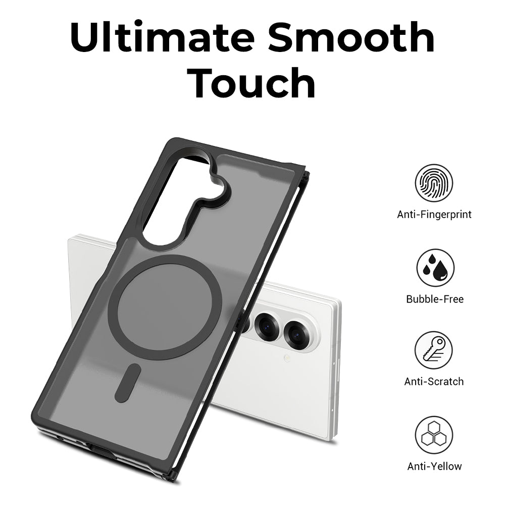 Glassology Samsung Galaxy Z Fold 7 Black Clear MagSafe Silicone Case, Slim & Protective