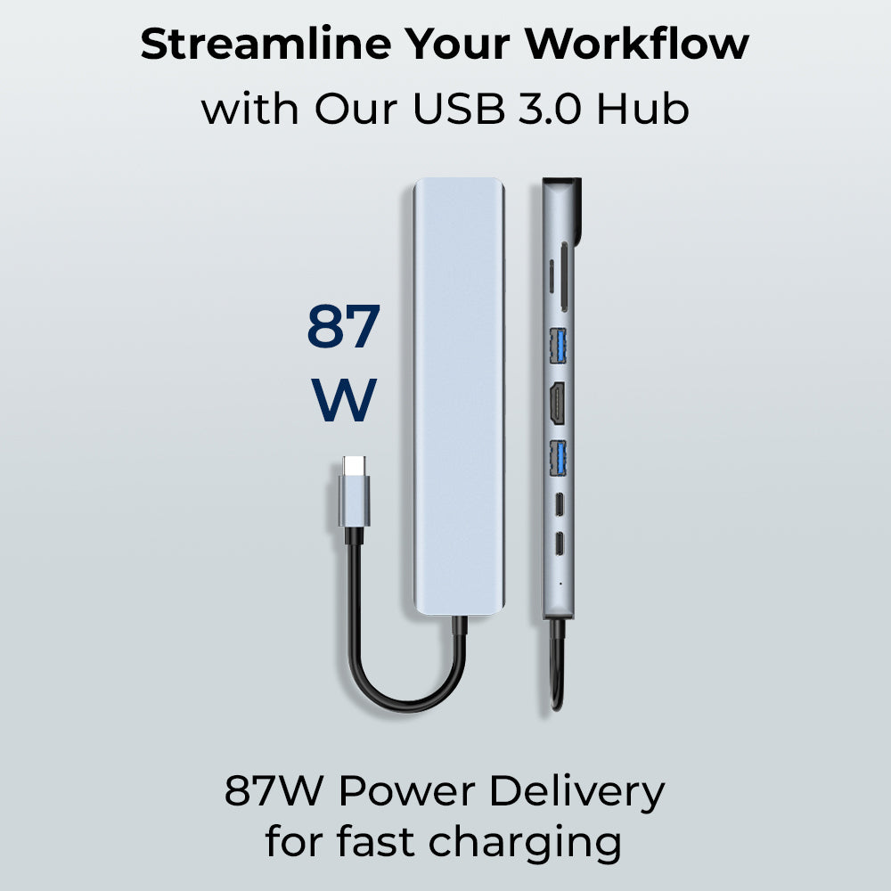 GH8G 8-in-1 USB-C Hub – 4K HDMI, Dual Type-C, Ethernet & SD/TF UAE