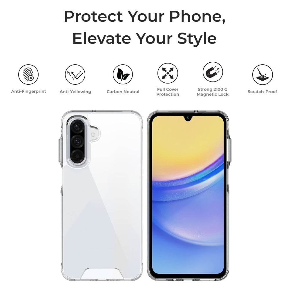 Samsung Galaxy A26 5G Clear Case Non-Yellowing, Shockproof Bumper, Anti-Scratch Hard PC Back