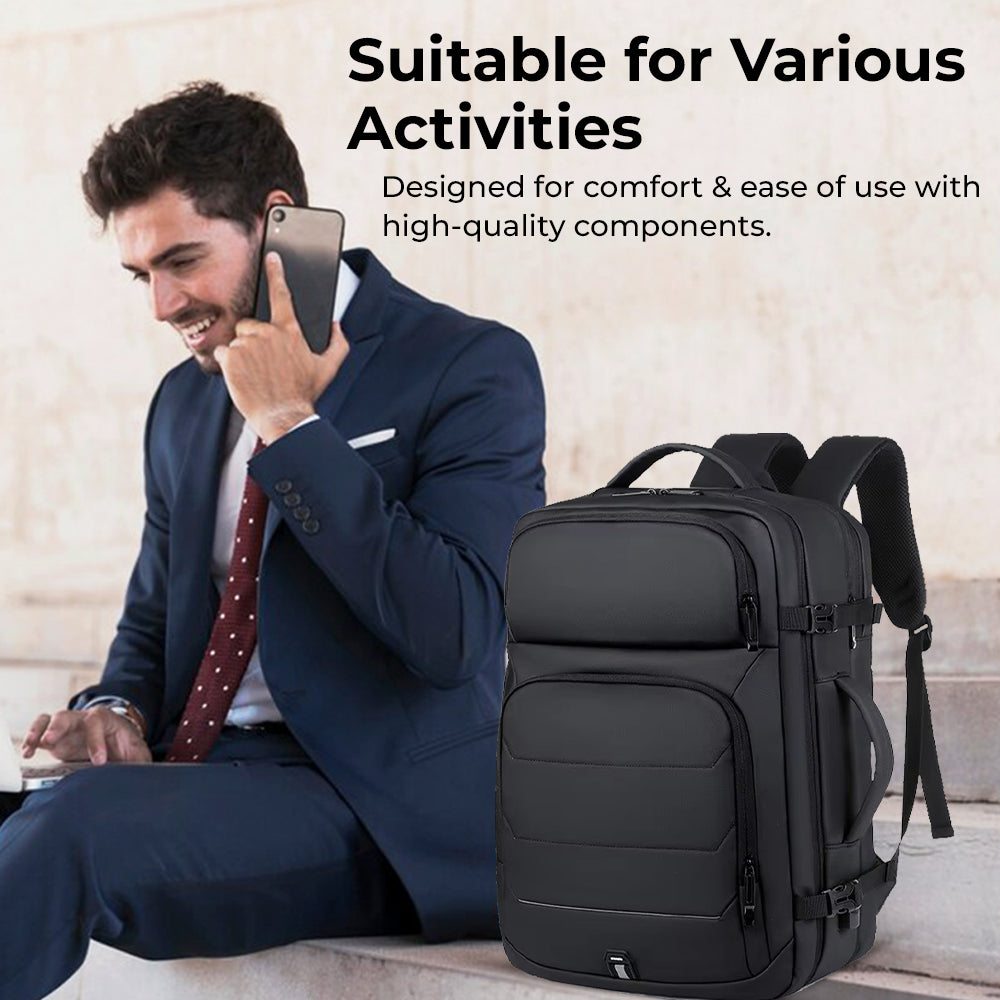 Glassology Faux Leather Laptop Backpack Stylish, Durable & Water-Repellent, Fits 15.6" Laptop.
