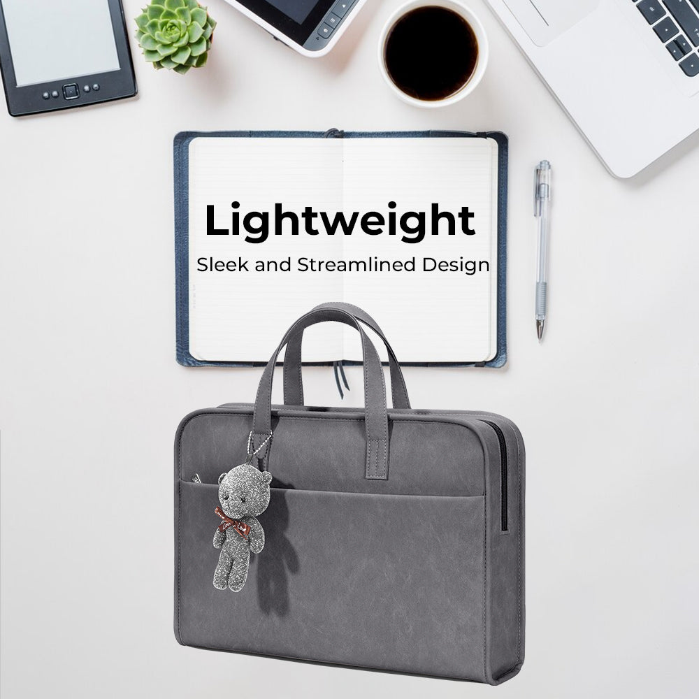 Laptop Bag 15-16"  Inch Laptops Faux Leather - Grey
