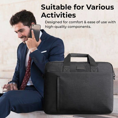 Laptop Bag 15-16" Inch Durable Polyester, Sleek Design - Black