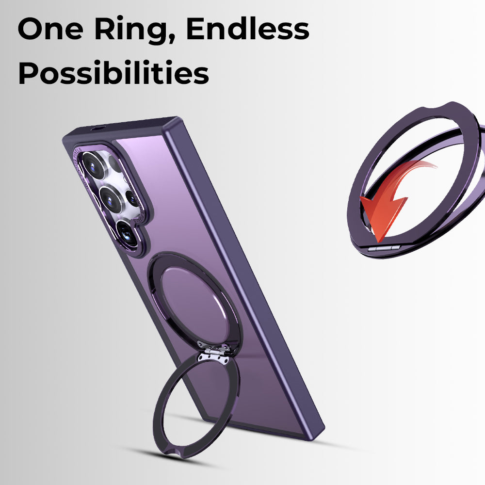 Glassology Samsung Galaxy S24 Ultra MagSafe Purple Case 360° Rotate Ring Stand