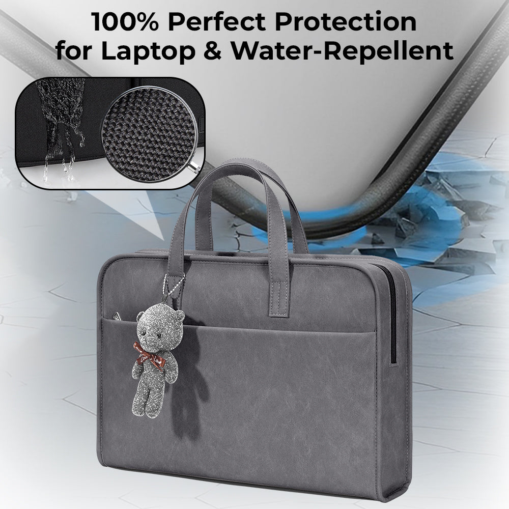 Laptop Bag 15-16"  Inch Laptops Faux Leather - Grey
