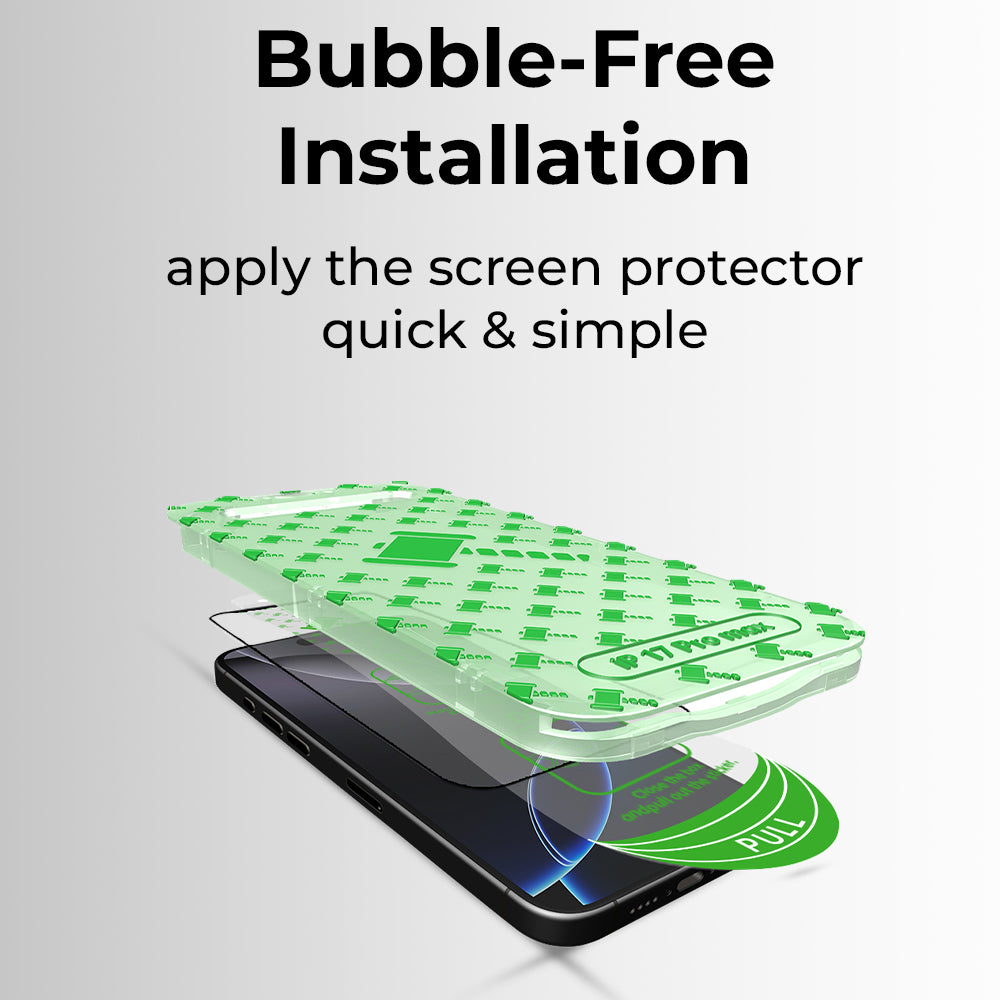 iPhone 17 Pro Max 9H Tempered Glass Screen Protector with Installer