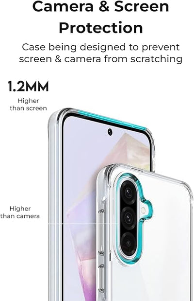 جراب شفاف لهاتف Samsung Galaxy A56 5G مقاوم للصدمات، غير قابل للاصفرار، ومضاد للخدش