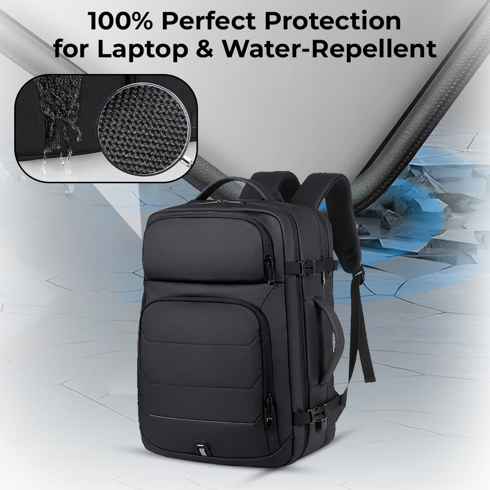 Glassology Faux Leather Laptop Backpack Stylish, Durable & Water-Repellent, Fits 15.6" Laptop.