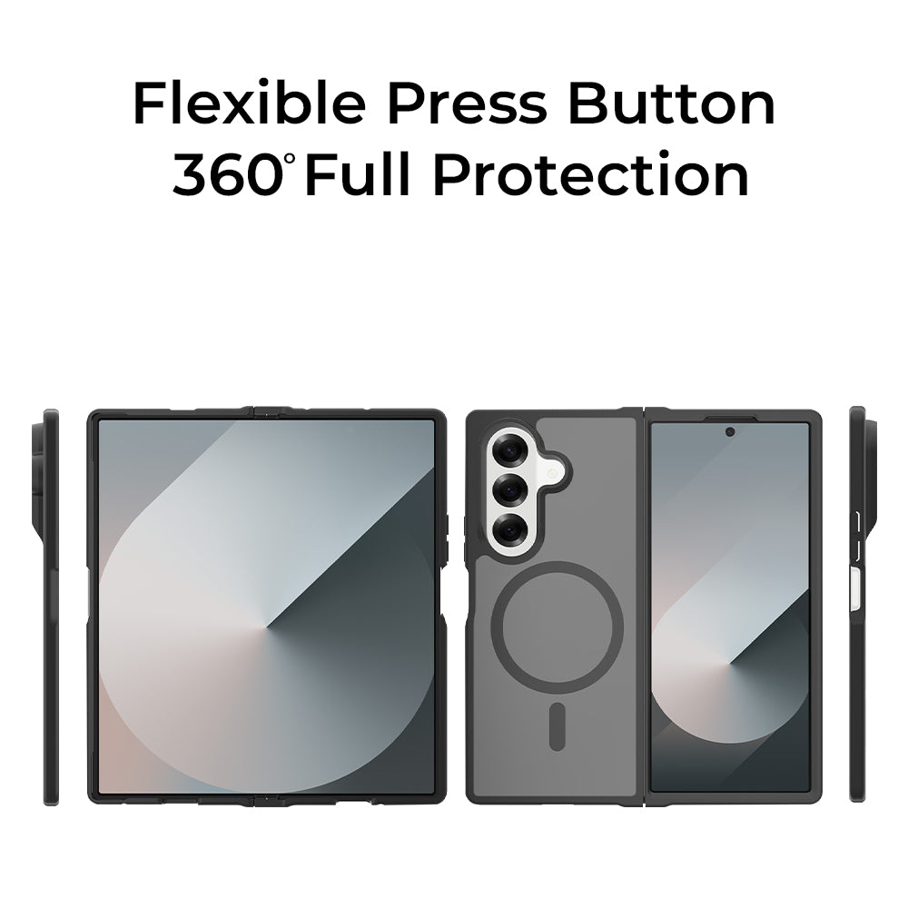Glassology Samsung Galaxy Z Fold 7 Black Clear MagSafe Silicone Case, Slim & Protective