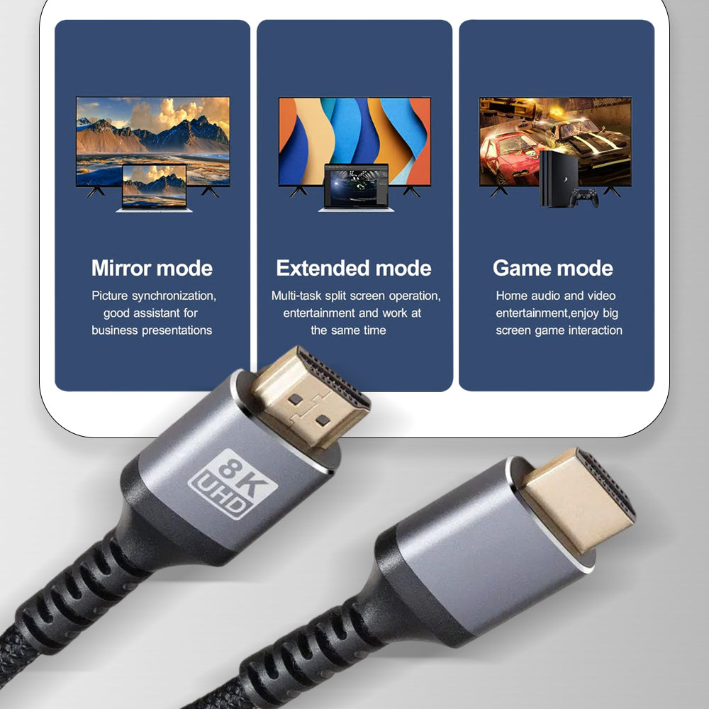 Glassology HDMI 5 Meter 8K Ultra HD High Speed Braided Cord