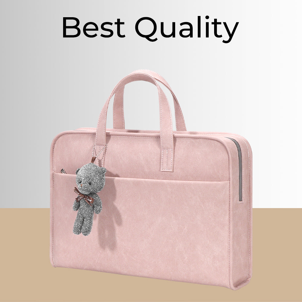 Laptop Bag 13-14" Inch Laptops Faux Leather - Pink
