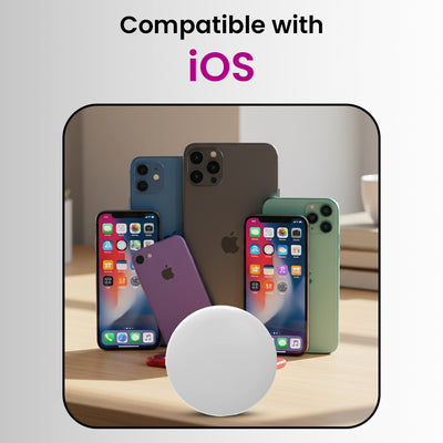 علامة GSTAW الذكية - متوافقة مع تطبيق Apple Find My، ومتتبع بلوتوث مع وضع الفقد، وتنبيهات الترك خلفك، وحماية الخصوصية، وعمر بطارية طويل (أبيض، الإمارات العربية المتحدة)