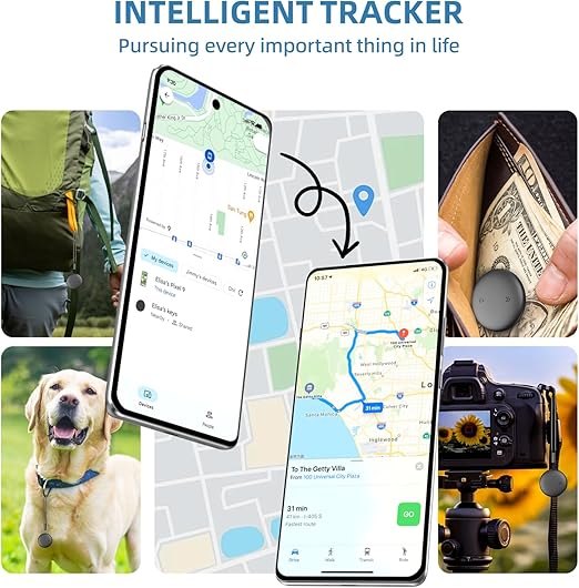 Glassology Android Smart Tag (Black) – Bluetooth 5.3 Tracker | Water-Resistant | Anti-Lost Key, Bag & Wallet Finder