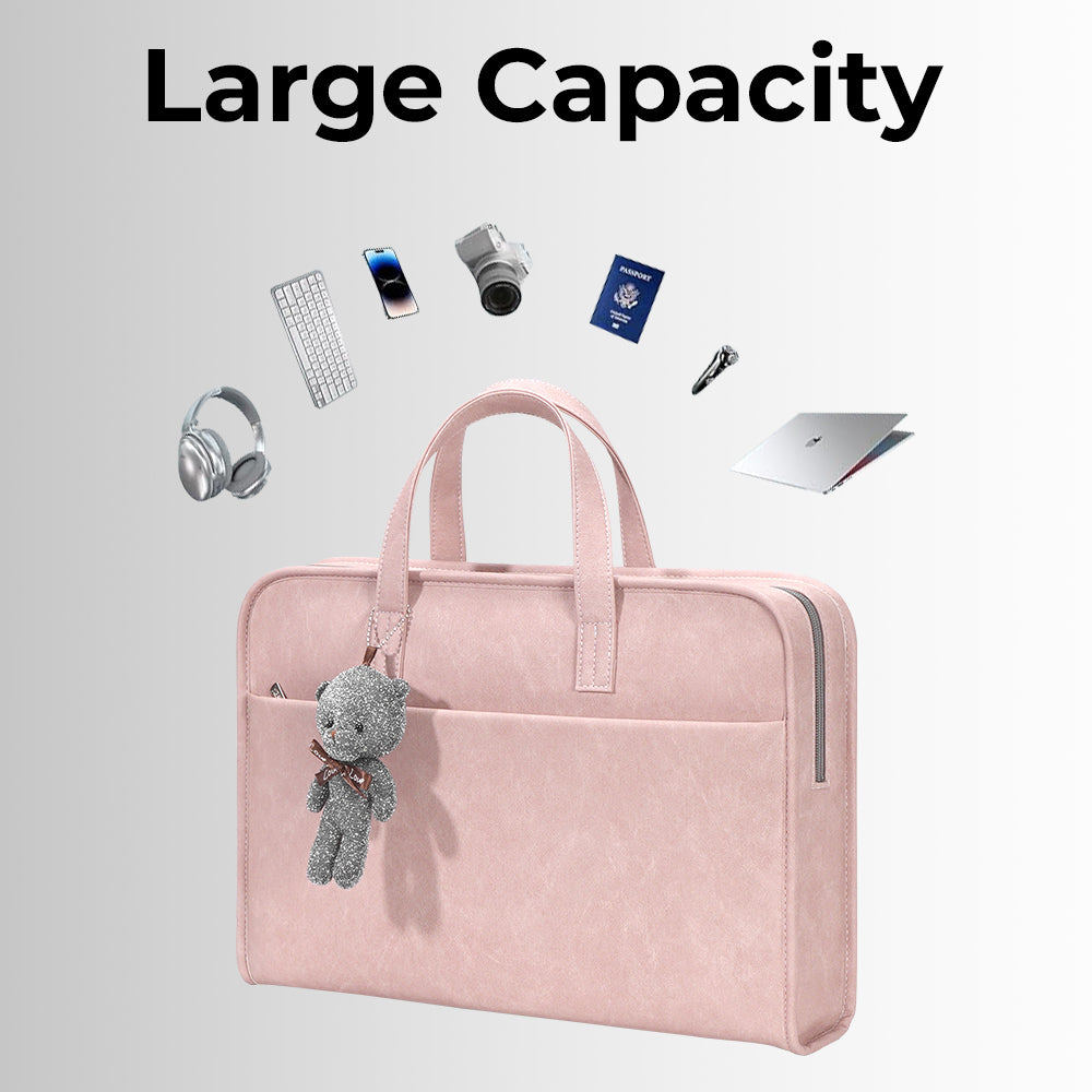 Laptop Bag 13-14" Inch Laptops Faux Leather - Pink