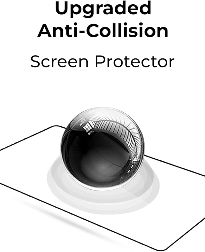 Screen protector with 'Upgraded Anti-Collision' text on a white background