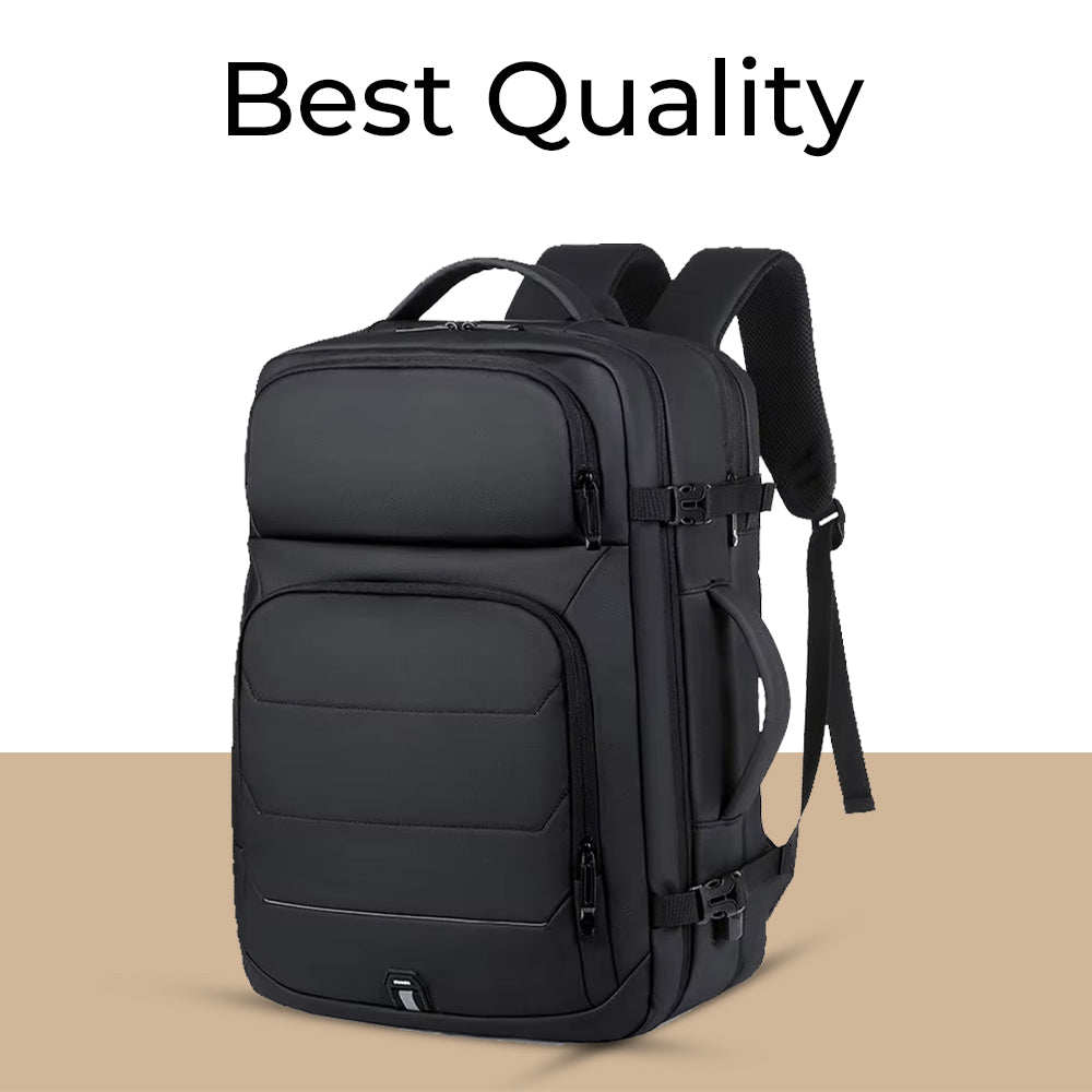 Glassology Faux Leather Laptop Backpack Stylish, Durable & Water-Repellent, Fits 15.6" Laptop.