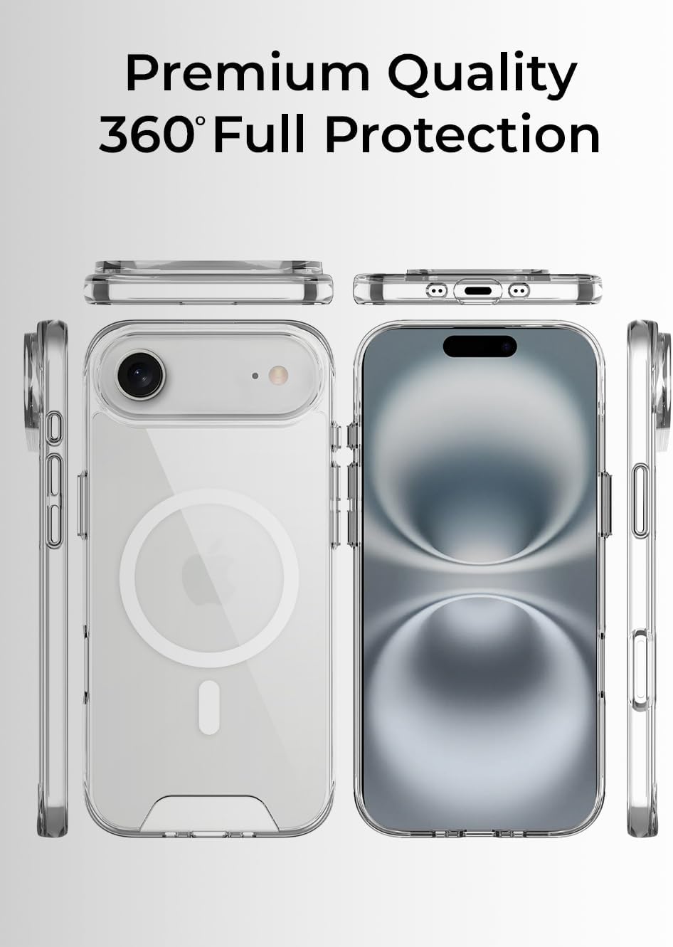 iPhone 17 Air Slim Magnetic Clear Cover – Transparent Protective Case with Magnetic Charging