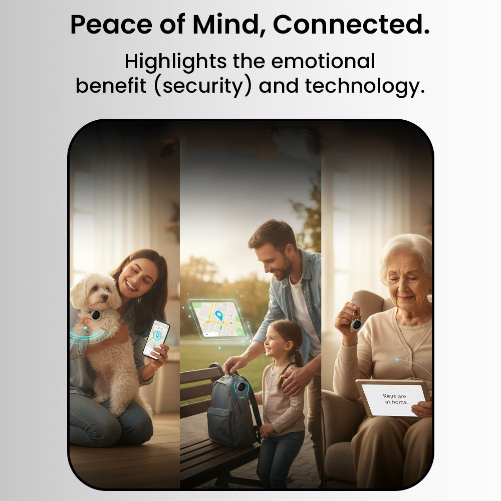 علامة Apple الذكية - متوافقة مع تطبيق Apple Find My، ومتتبع بلوتوث مع وضع الفقد، وتنبيهات الترك خلفك، وحماية الخصوصية، وعمر بطارية طويل (أسود، الإمارات العربية المتحدة)