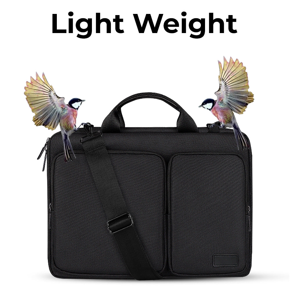 Glassology 15.4" Laptop Bag Black Sleek, Water-Repellent & Durable for Everyday Use