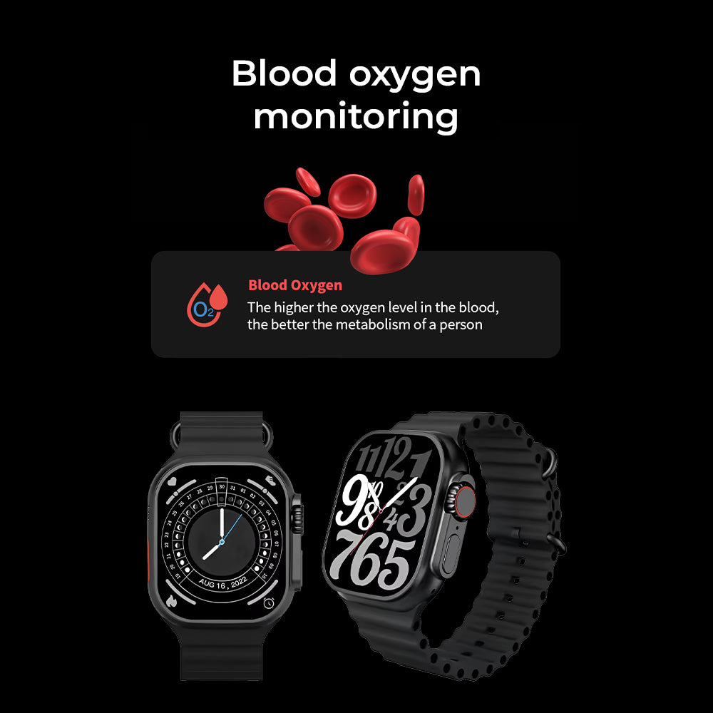 Glassology Charome T8s Ultra Max HD Smart Watch (Black) – Bluetooth Calling, Fitness Tracking, Dual Straps, Heart Rate & SpO₂ Monitor, Android & iOS Compatible