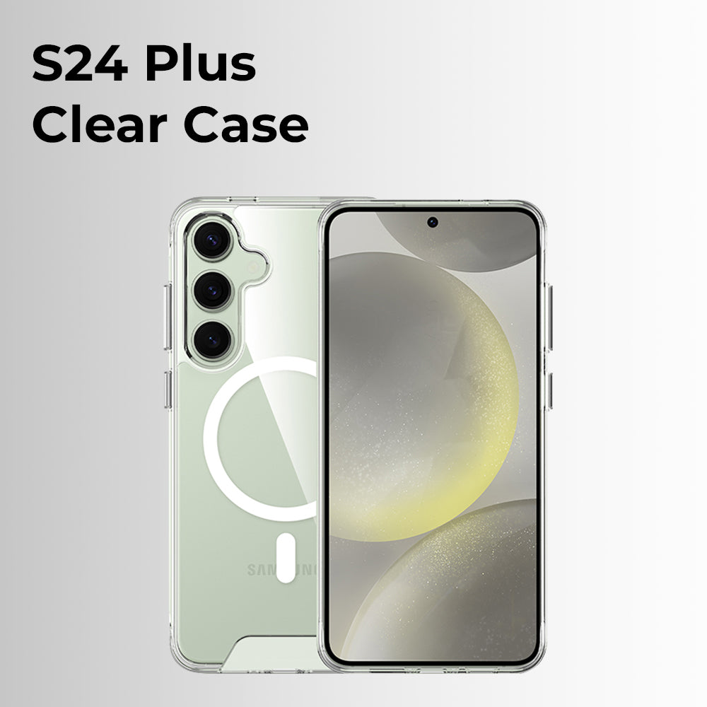 Glassology Samsung Galaxy S24 Plus Clear Case Magnetic Shockproof, Non-Yellowing