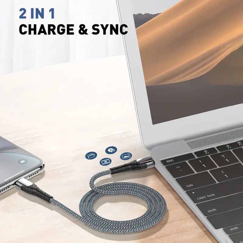 Glassology 1 Meter 30W USB C to Lightning Braided Charging Cable