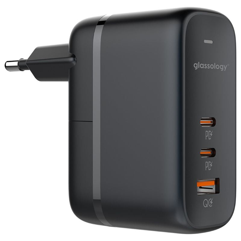 Glassology 3 Ports 65W GaN USB-C Super Fast Charging Travel Power Adapter