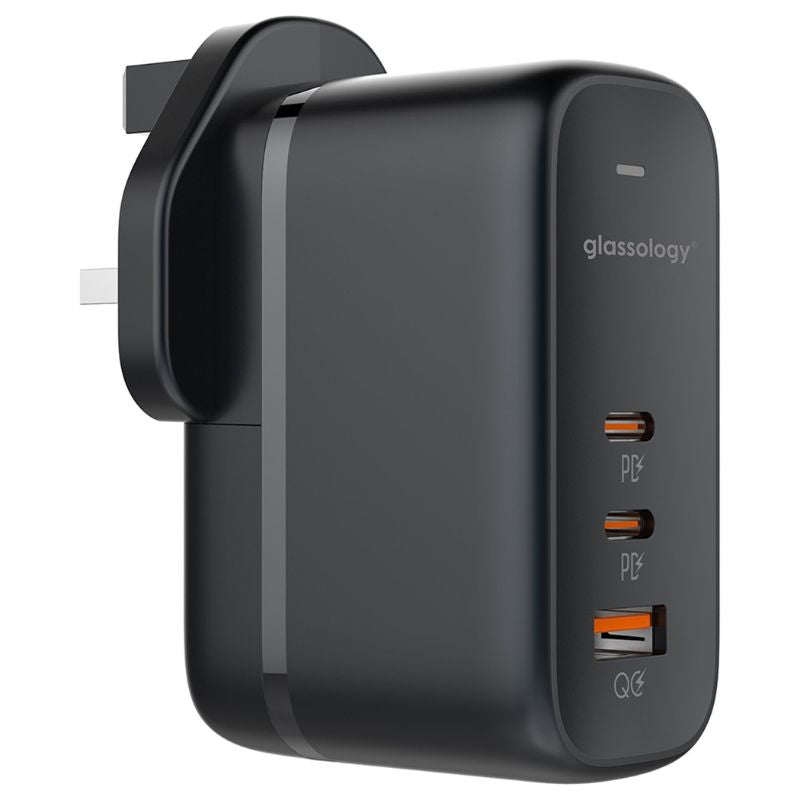 Glassology 3 Ports 65W GaN USB-C Super Fast Charging Travel Power Adapter