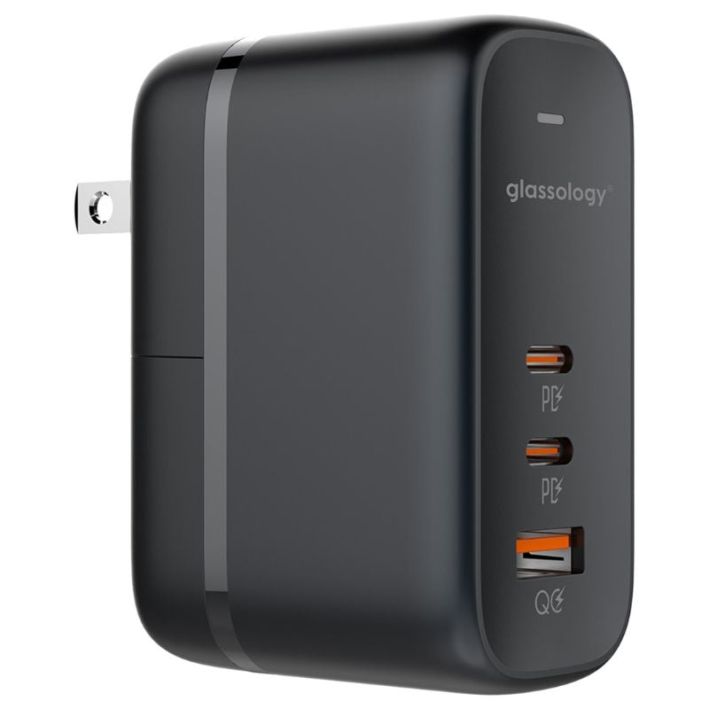 Glassology 3 Ports 65W GaN USB-C Super Fast Charging Travel Power Adapter