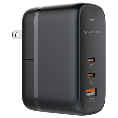 Glassology 3 Ports 65W GaN USB-C Super Fast Charging Travel Power Adapter
