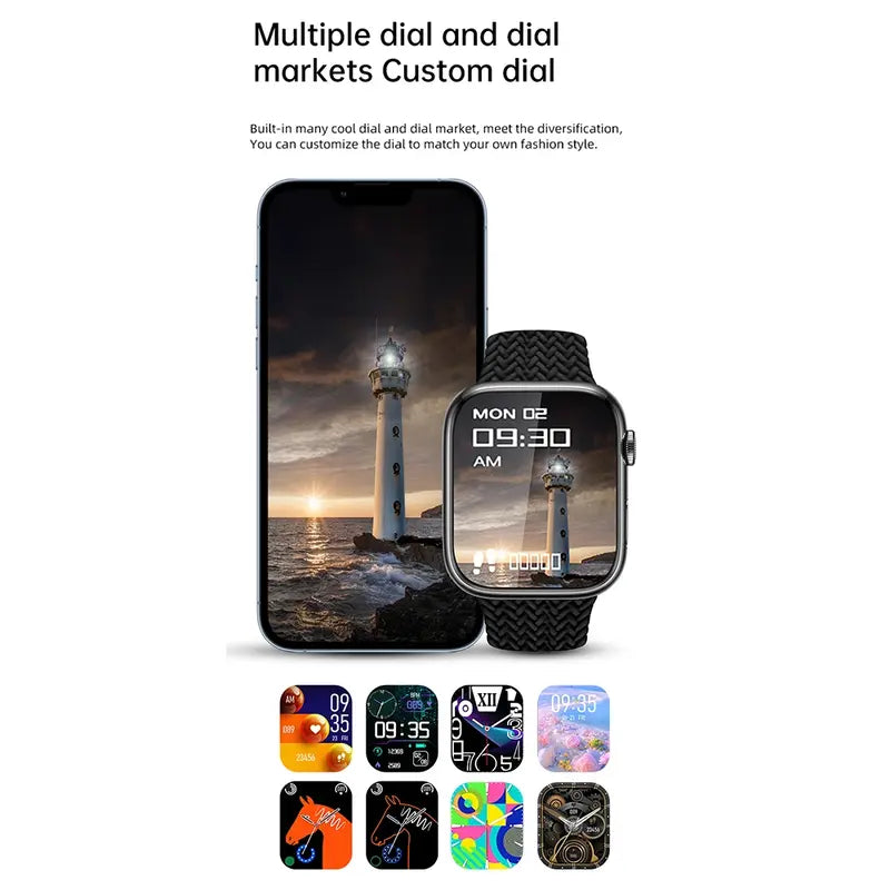 Glassology 45mm Amoled Display with Bluetooth Calling Smart Watch