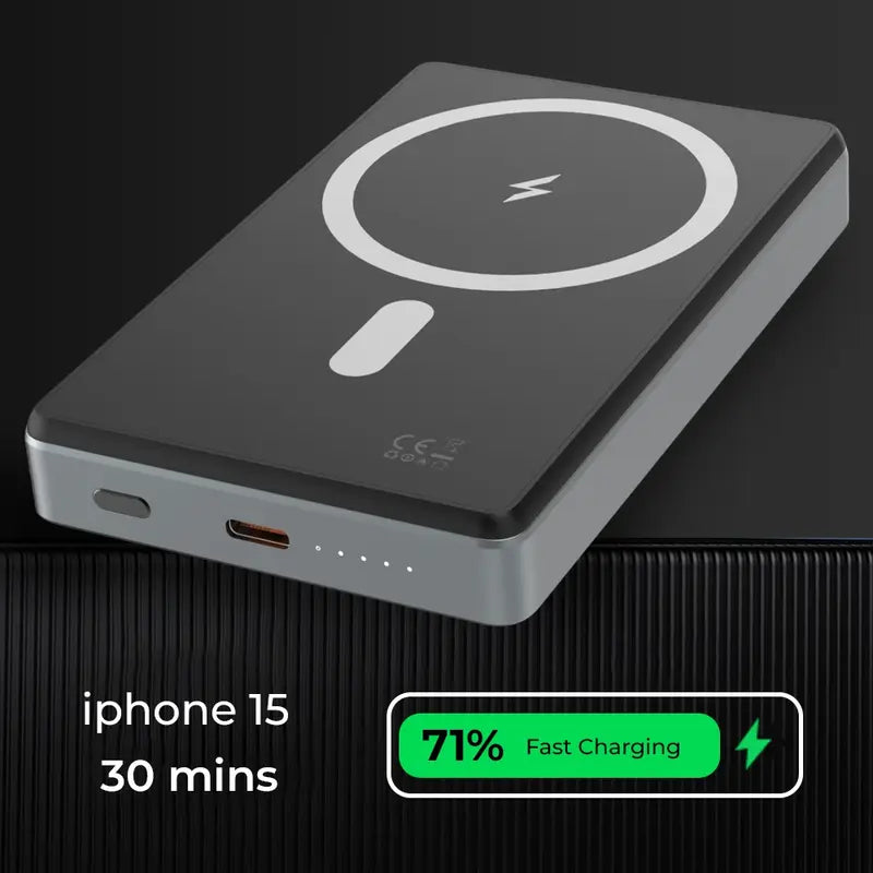 Glassology 5000mAh 15W MagSafe Wireless Magnetic Power Bank Charger