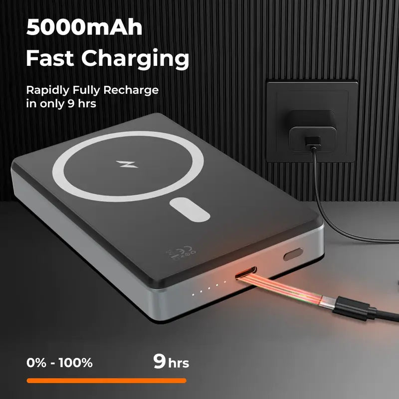 Glassology 5000mAh 15W MagSafe Wireless Magnetic Power Bank Charger