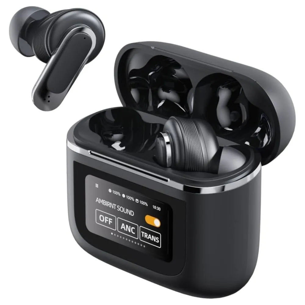 Glassology Vibez X-Pro Noise Cancelling TWS Earbuds With Touch Screen Display